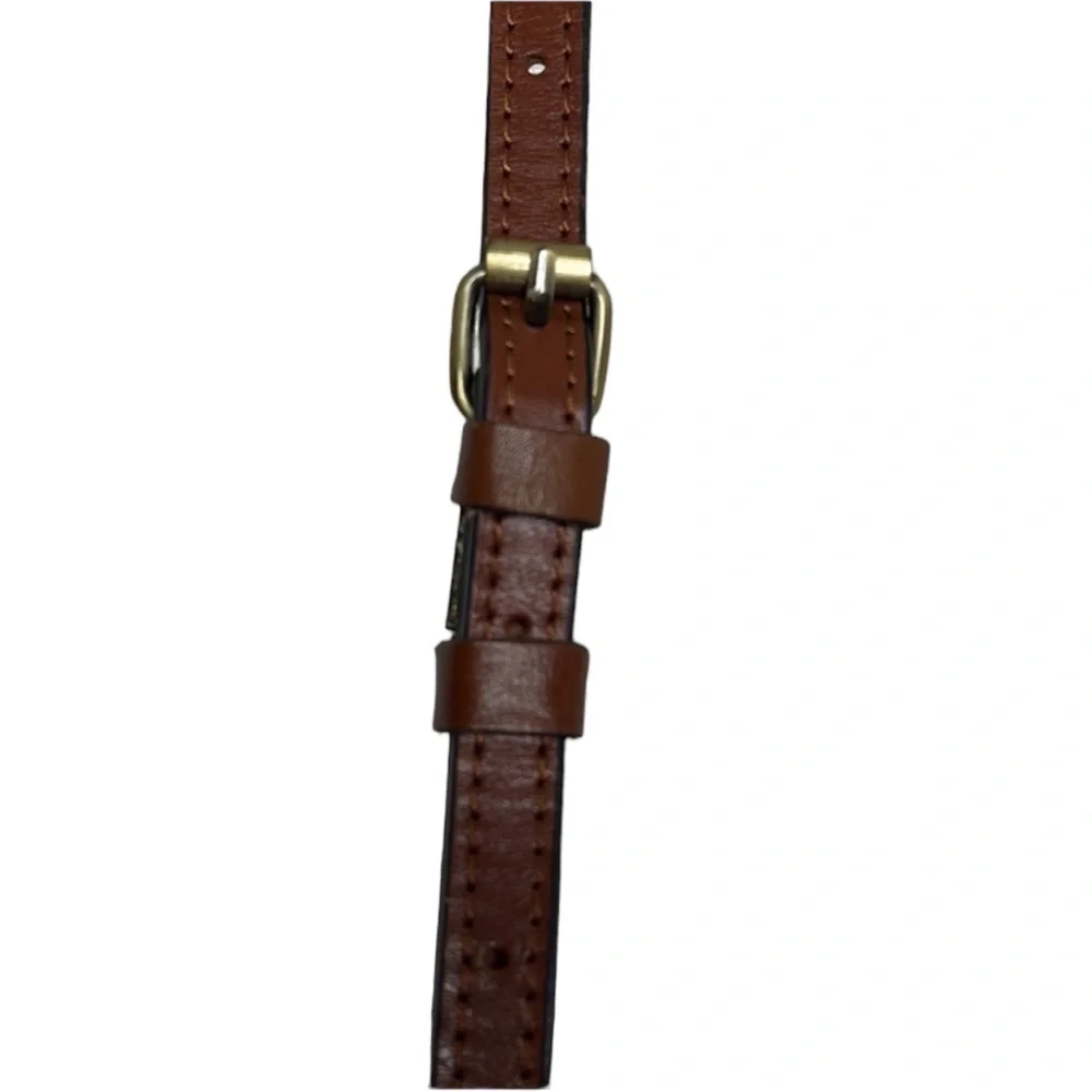 Patricia Nash Francia Brown Gold Leather Convertible Small Crossbody Bag